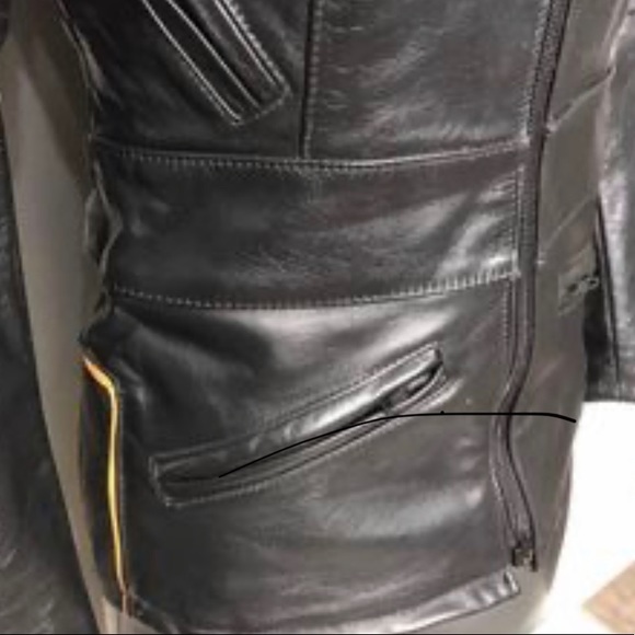 Ladies Vintage leather motorcycle jacket - size 8 - Picture 6 of 7